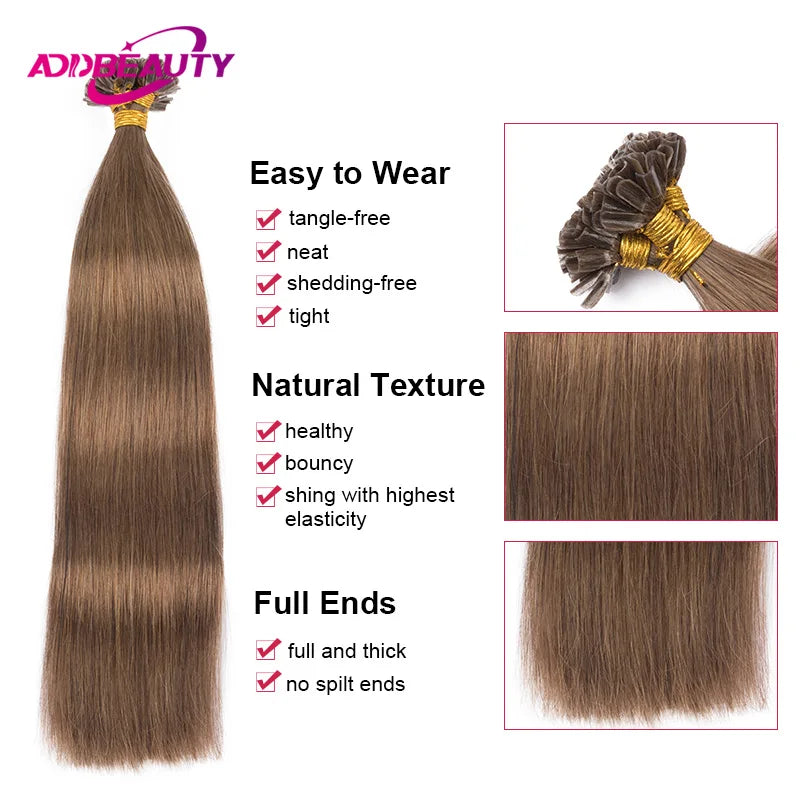 PRESTIGE EXTENSIONS - Extensions Kératine 100% Naturel Cheveux Lisses