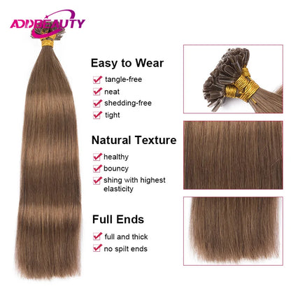 PRESTIGE EXTENSIONS - Extensions Kératine 100% Naturel Cheveux Lisses